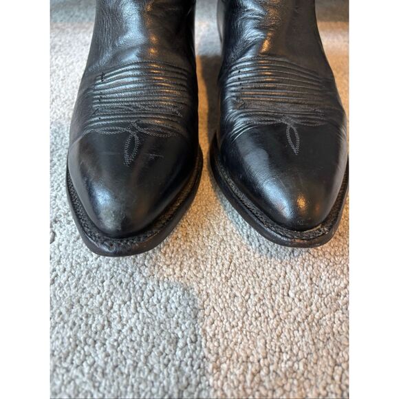 LUCCHESE 2000 Mens Black Italian Kangaroo Western Boots T3010 J4 Sz 8.5EE, $595 - Picture 9 of 10